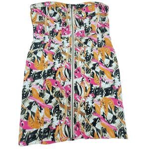 Funky Soul Mini Dress Bodycon Heart-Shaped Cleavage Strapless Colorful Size XL